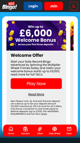 Daily Record Bingo Promotions Mobile