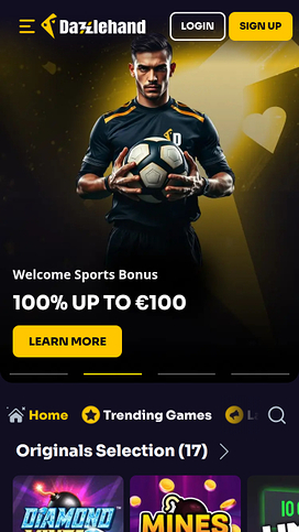 Página de inicio móvil del casino DazzleHand