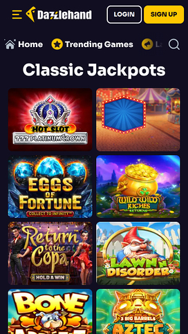 Jackpot móvil del casino DazzleHand