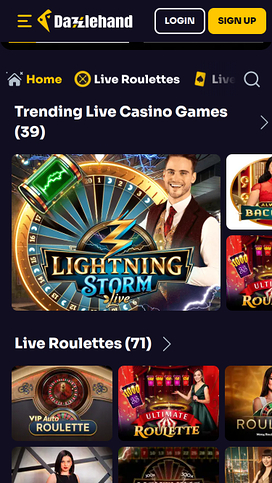 Casino móvil con crupier en vivo DazzleHand