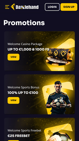 Promociones móviles del casino DazzleHand