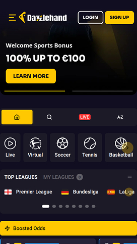 Apuestas deportivas móviles de DazzleHand Casino