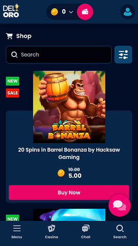 Tienda móvil del casino Del Oro
