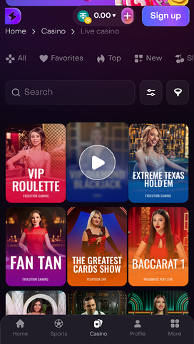 Dexsport Casino Live Dealer Mobile