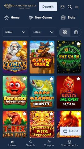 Diamond Reels Casino Mobile Image Games