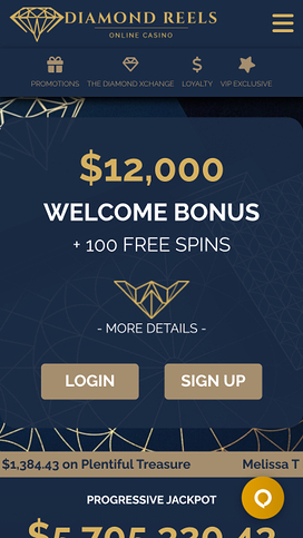Diamond Reels Casino Homepage Mobile
