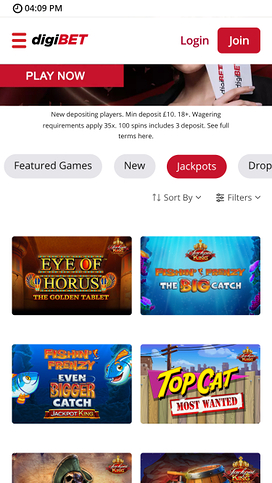 Digibet Casino Jackpot Mobile