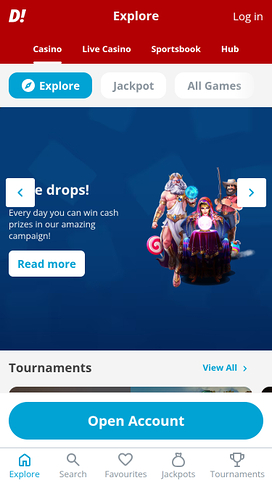 Ding Casino Homepage Mobile