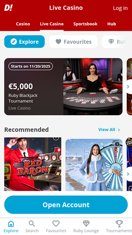 Ding Casino Live Dealer Mobile