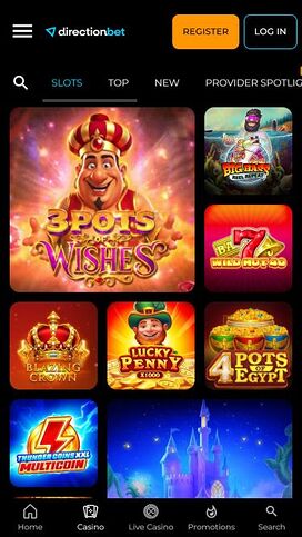 Juegos de imágenes móviles del casino Directionbet