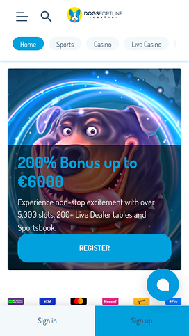 DogsFortune Casino Mobile Homepage