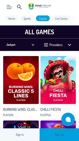DogsFortune Casino Mobile Jackpot