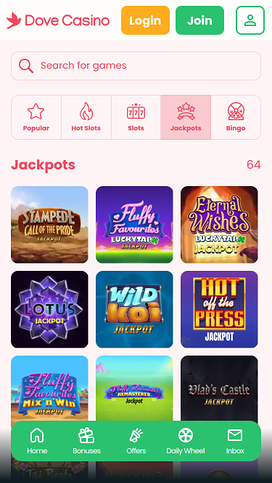 Dove Casino Jackpot Mobile