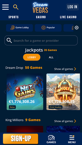 Dream Vegas Casino Jackpot Mobile