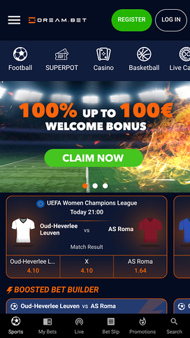 Deportes móviles de Dream.bet