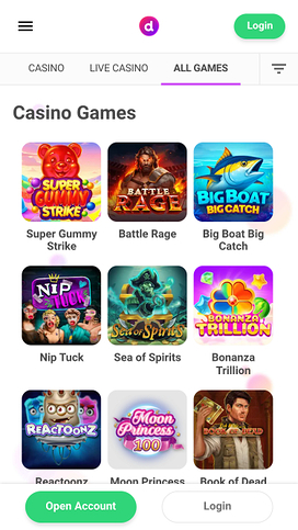 Dreamz Casino Games Mobile