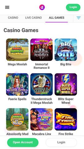Dreamz Casino Jackpot Mobile