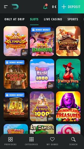 Juegos de imágenes móviles de Drip Casino