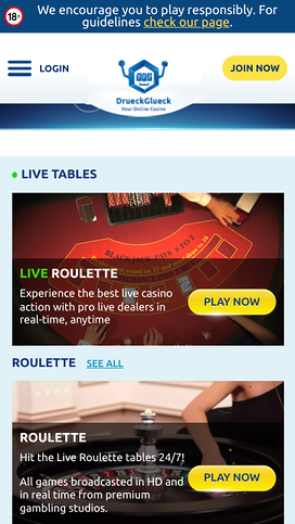 DrueckGlueck Casino Live Dealer Mobile
