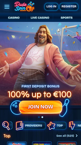 DudeSpin Casino Homepage