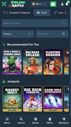 Duelbits Casino Games Mobile