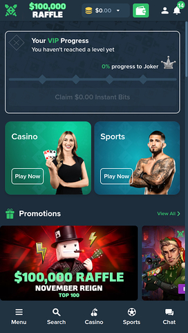 Duelbits Casino Homepage Mobile