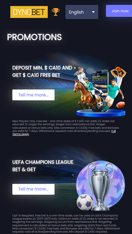 Dynobet Casino Promotions Mobile
