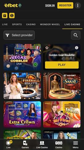 Efbet Mobile Image Live Dealer