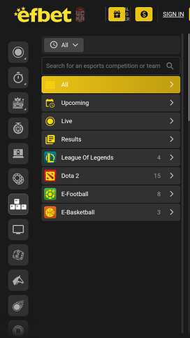 Efbet Live Sports Mobile