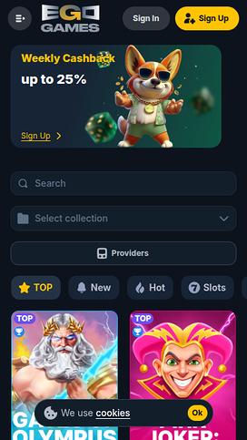 Games screenshot of Ego Games Casino for Mobile