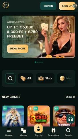 Homepage mobile screenshot of Elarabet Casino