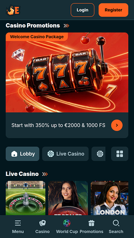 Emberbet Casino Móvil con crupier en vivo