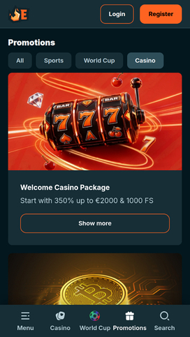 Promociones móviles de Emberbet Casino