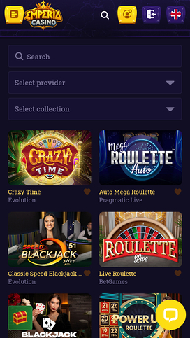 Casino Emperia Móvil con Crupier en Vivo