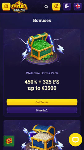 Promociones móviles del casino Emperia