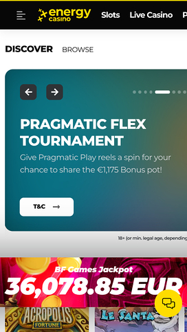 Energy Casino aplikacja mobilna