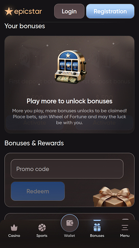 Promociones móviles de Epicstar Casino