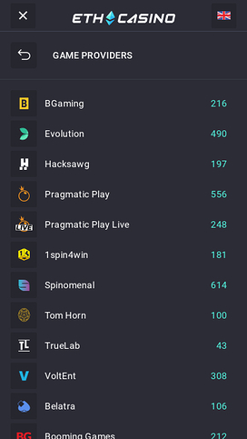 ETH Casino Game Developers Mobile