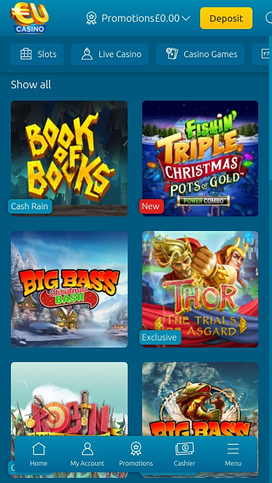 EUcasino Mobile Games