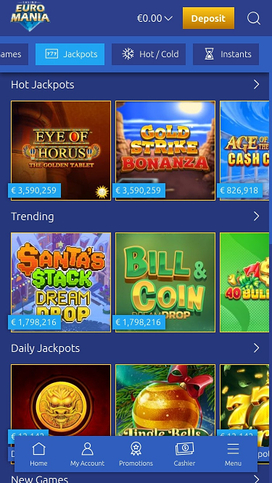 EuroMania Casino Jackpot Mobil