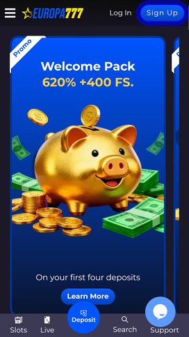 Promociones móviles del casino Europa777
