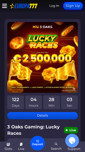 Torneos móviles del casino Europa777