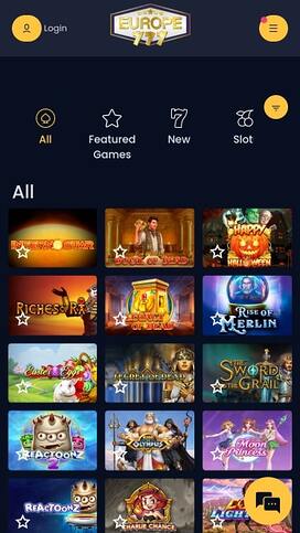 Europe 777 Casino Games Mobile
