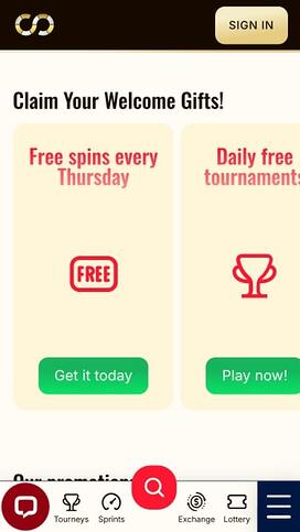 Everum Casino Homepage Mobile