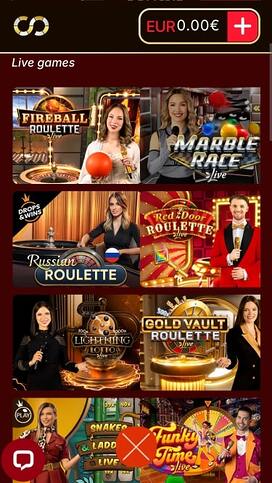 Everum Casino Live Dealer Mobile