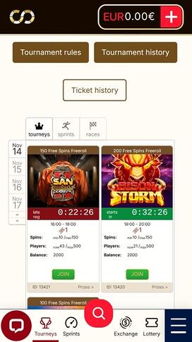 Everum Casino Tourneys Mobile