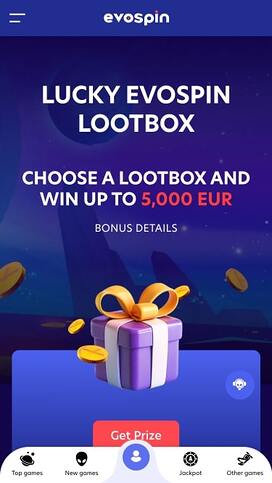 EvoSpin Casino Lucky Lootbox Mobile