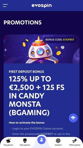 EvoSpin Casino Promotions Mobile