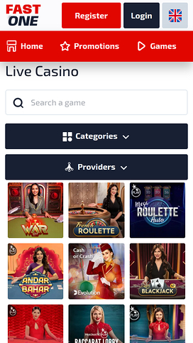 F1 Casino Mobile Live Dealer
