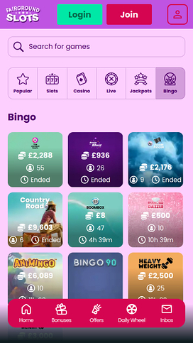 Fairground Slots Casino Mobile Bingo